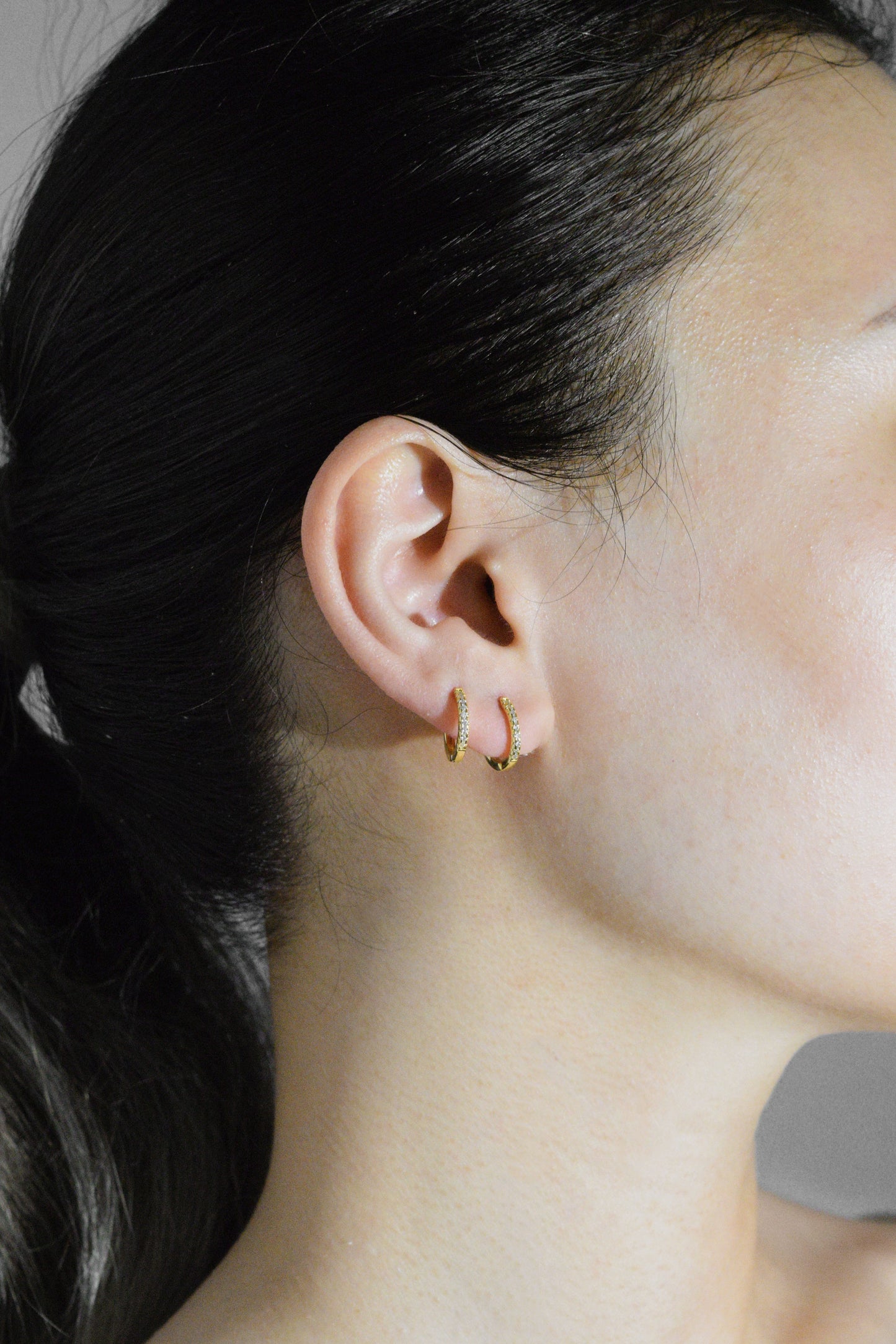 Orecchini strass lineari